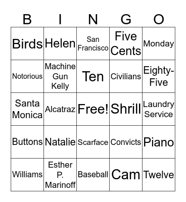 Al Capone Does My Shirts Bingo Card