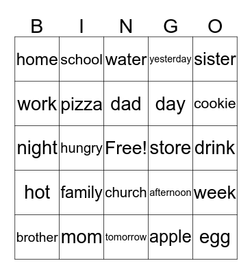 Bill Vicars 100 basic signs Bingo Card