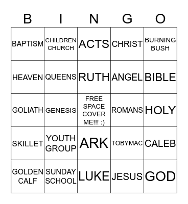 CHRISTIAN BINGO Card