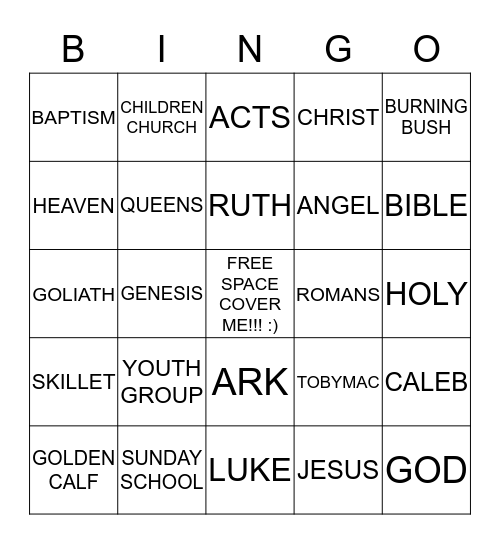 CHRISTIAN BINGO Card