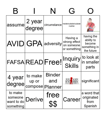 AVID Bingo Card