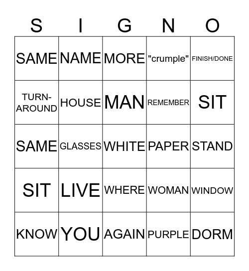 UNIT 1 Bingo Card