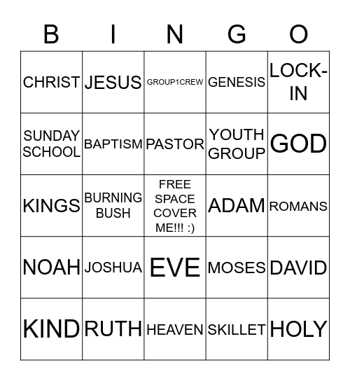 CHRISTIAN BINGO Card
