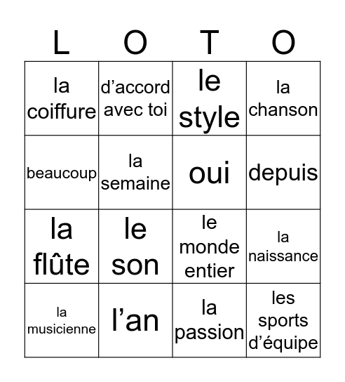 3ma loto chap 5 voca EFG Bingo Card