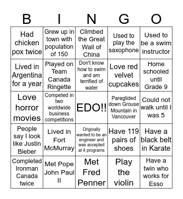 EPDP CONFERENCE #1 Bingo Card