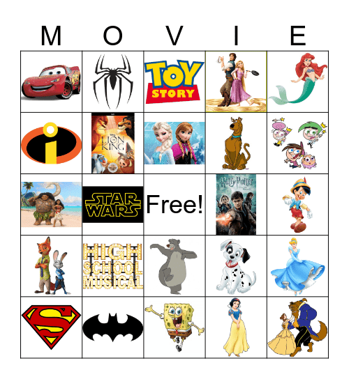 Movies Bingo Card