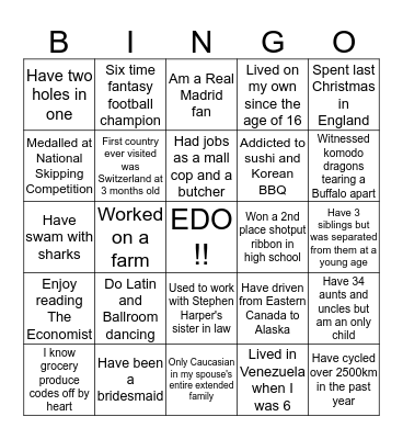 EPDP CONFERENCE #2 Bingo Card