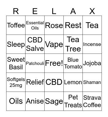 Chakrarain Oils Bingo Card