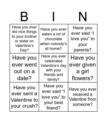 Let's Play Bingo! Bingo Card