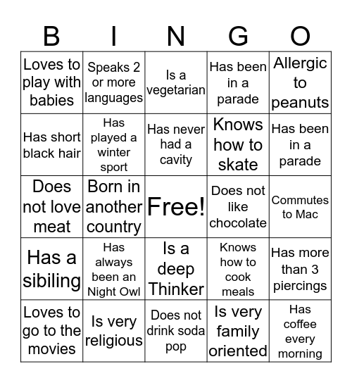 Sisterhood Bonding  Bingo Card