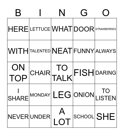 REALIDADES 1 Bingo Card