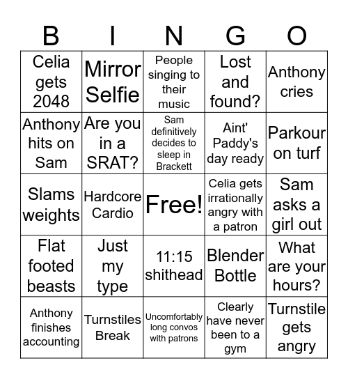 3/7 Bingo Card