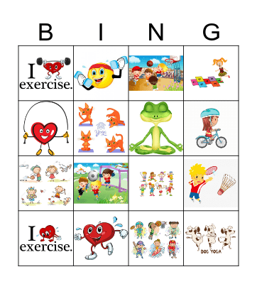 BE ACTIVE Bingo Card