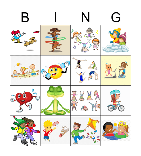 BE ACTIVE Bingo Card