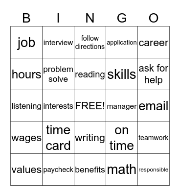 All About Work Bingo Card