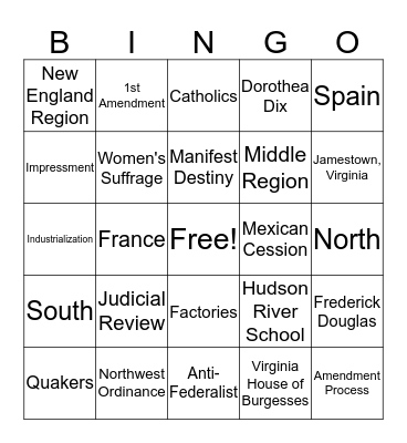 Review Bingo Card