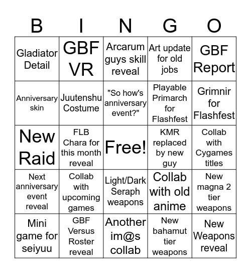 Bingo Gbf
