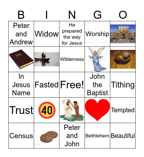 Life of Jesus Review Bingo Card