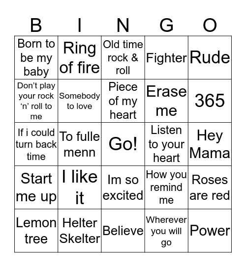 Holdeplassen - Bingo Card