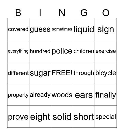 High Frequency Words Lesson 1, 2, 3, and 4 Bingo Card