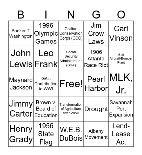 Interim Review Bingo Card