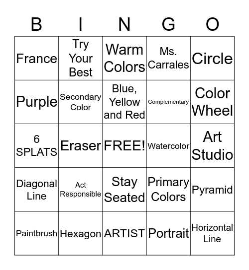 ART BINGO Card