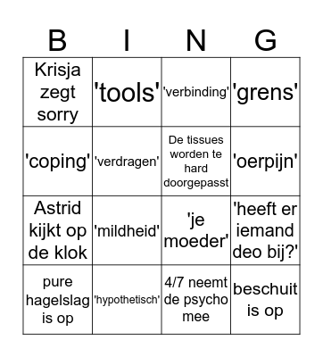 Therapie Bingo Card