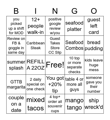 SERVER LIFE Bingo Card