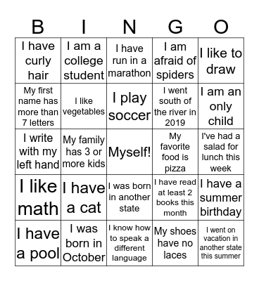 People Bingo Card