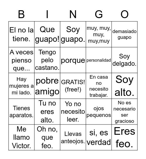 GUAPO Bingo Card