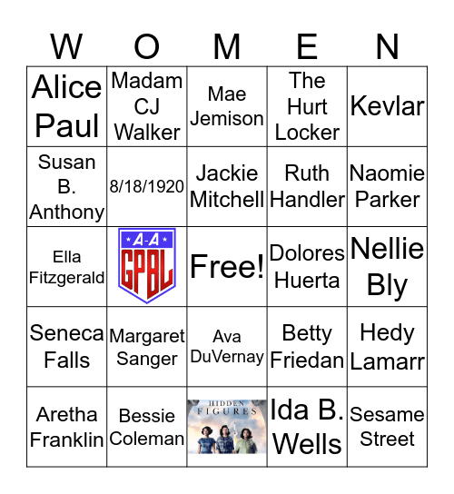 Women's History Bingo Card