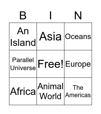 Worldz Bingo! Bingo Card