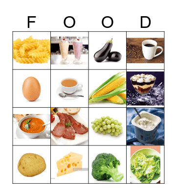 Food Bingo Card