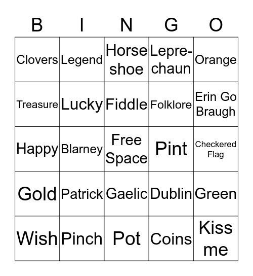 Celebrate St. Patrick's Day! Bingo Card