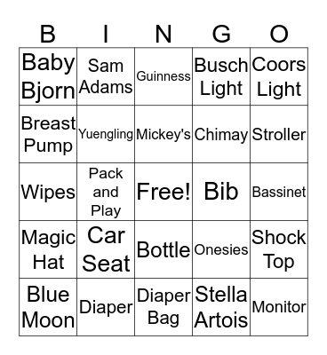 Baby is Brewing Bingo  Bingo Card
