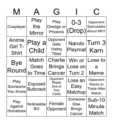 Sen Triplets Bingo Card