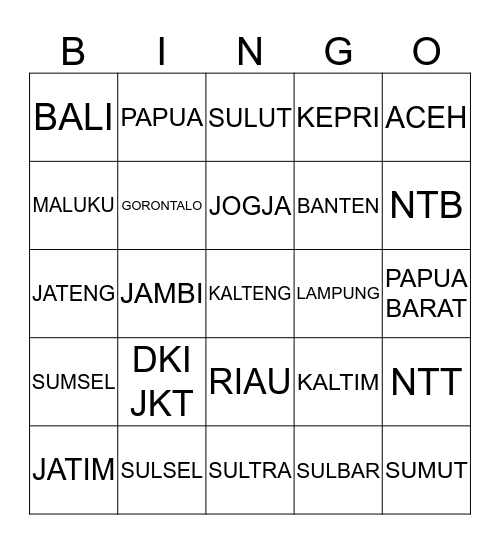 WOOGI Bingo Card