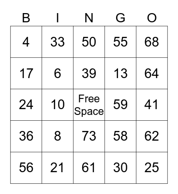 Past Gaveler Bingo Card