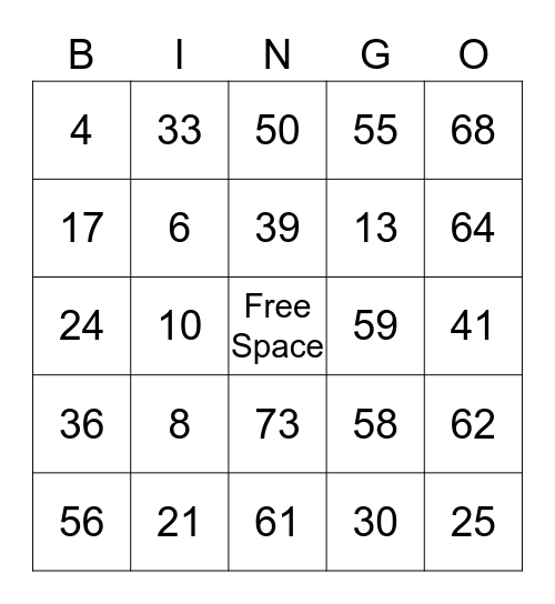 Past Gaveler Bingo Card