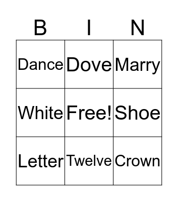 Bingo Engels Bingo Card