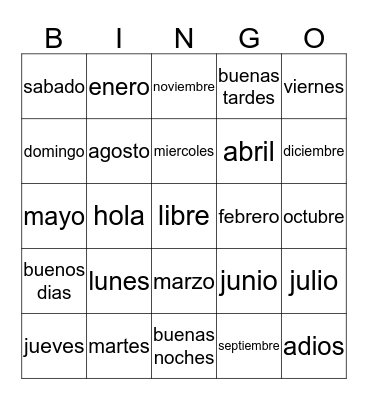 Loteria Bingo Card