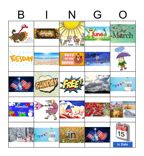 El calendario español Bingo Card