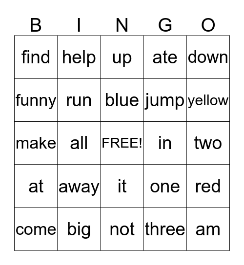 Orange Club Bingo Card