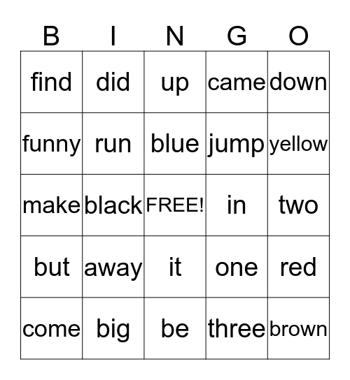 Orange Club Bingo Card