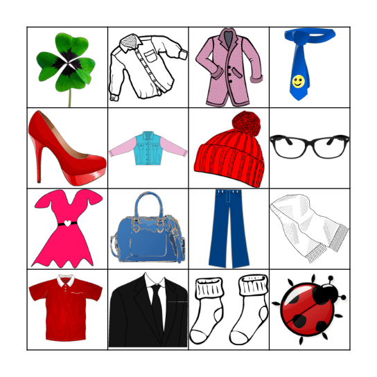 Kleidung Bingo Card