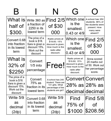 FDP Bingo Card