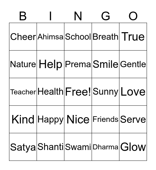 Group 2 SSE Bingo Card