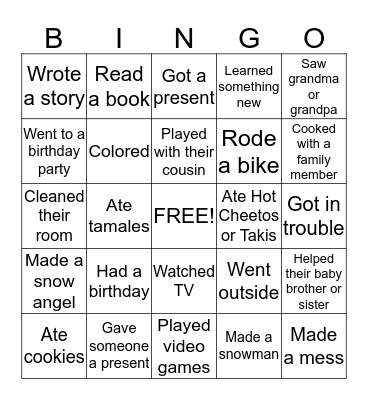 Welcome Back BINGO! Bingo Card