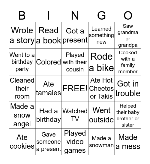 Welcome Back BINGO! Bingo Card