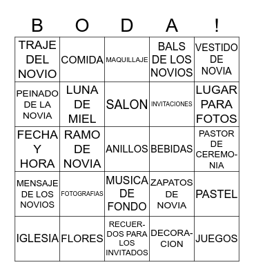 PLANIFICAR LA Bingo Card